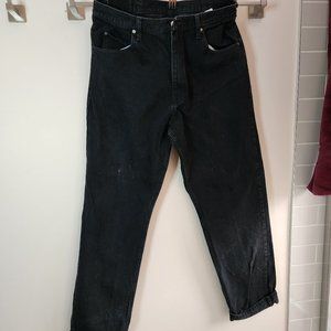 Men's Wrangler Straight Leg Black Jeans - Size 36 x 34